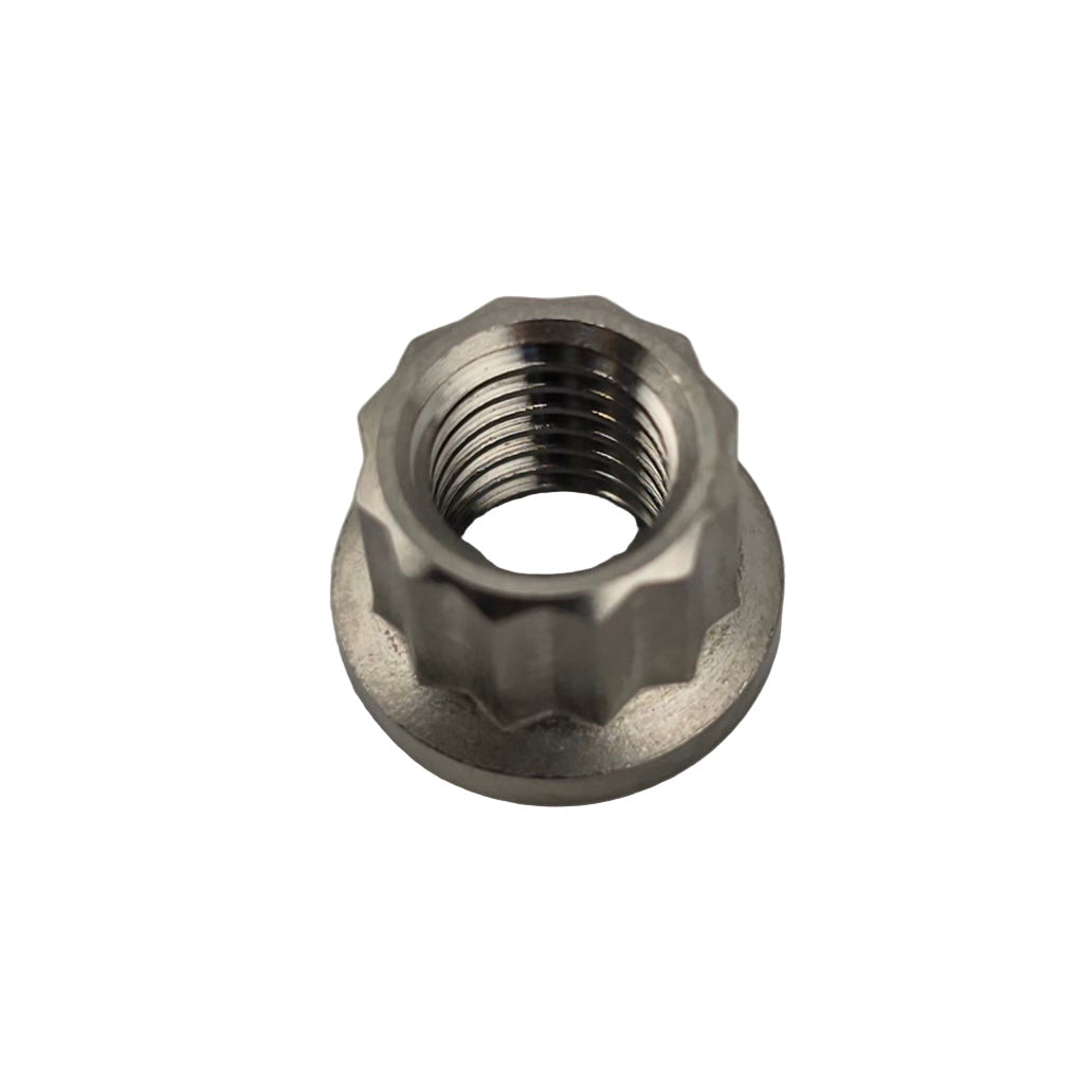Metal nut on a gray background