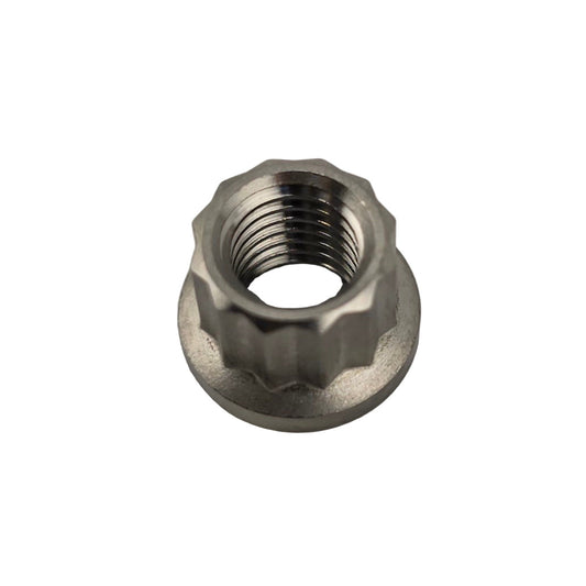 Metal nut on a gray background
