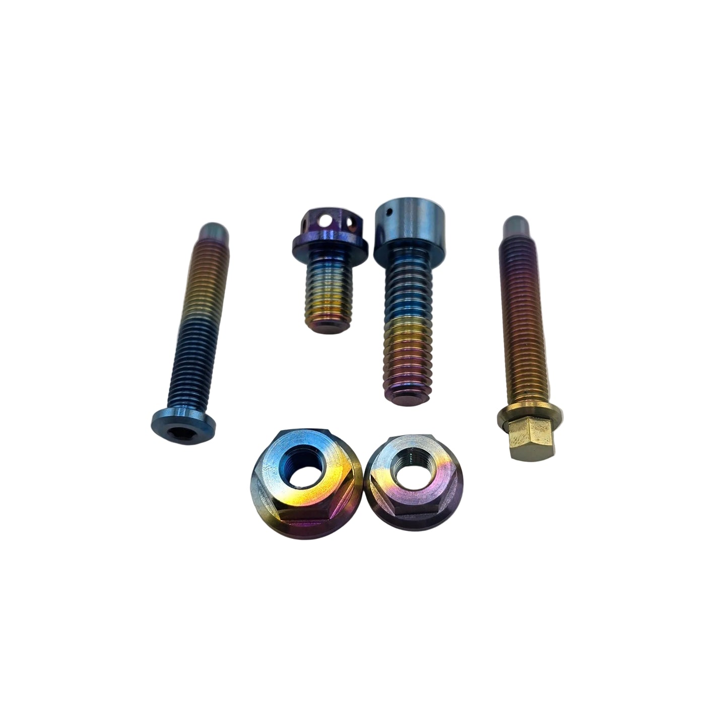 Anodized titanium bolts