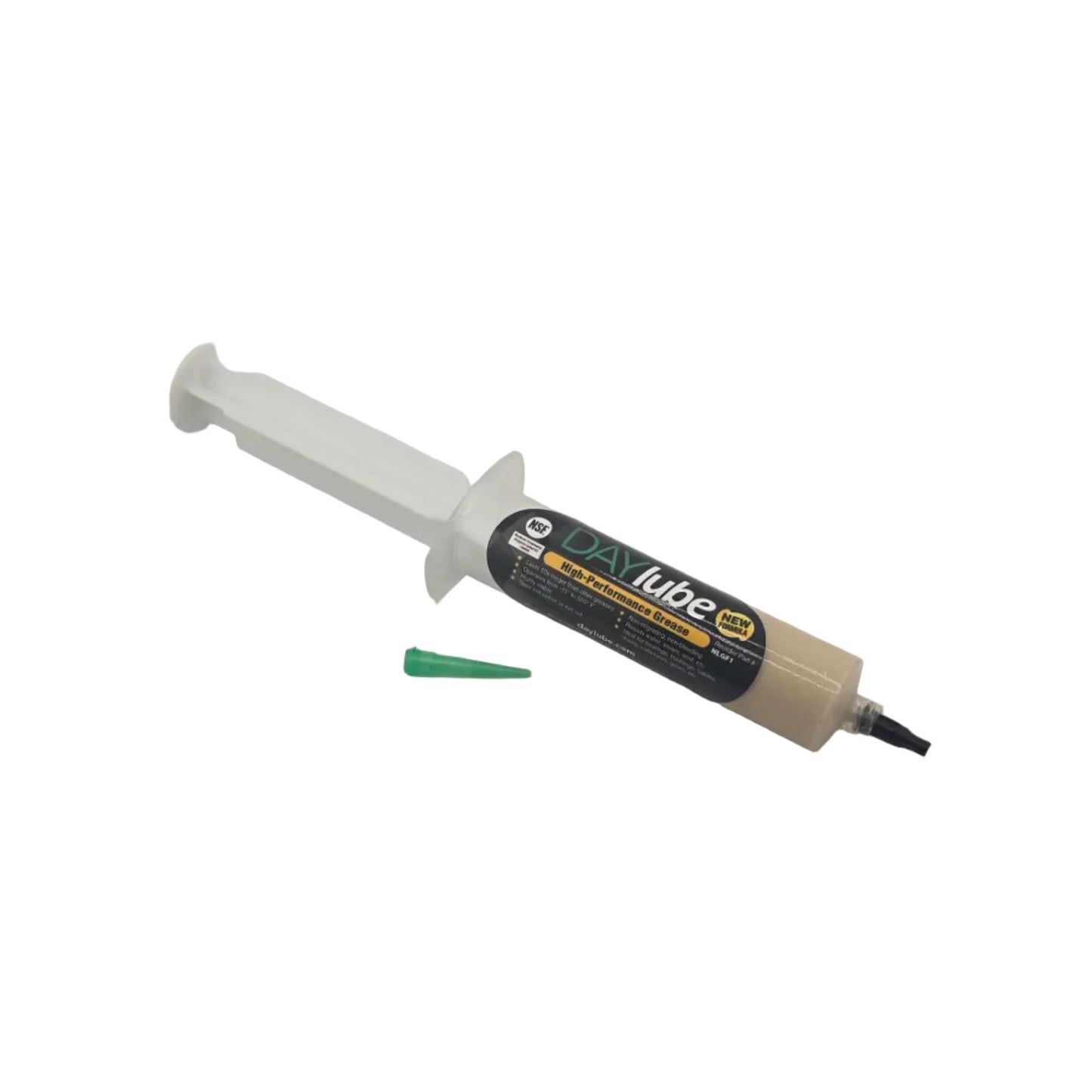 Sealant gun and tube on a gray surface