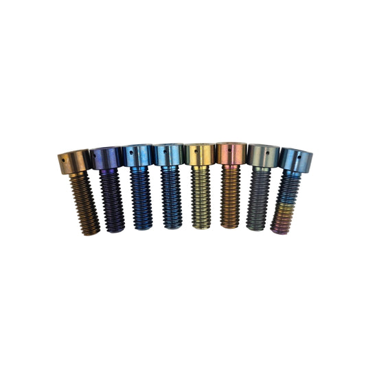 Anodized titanium bolts