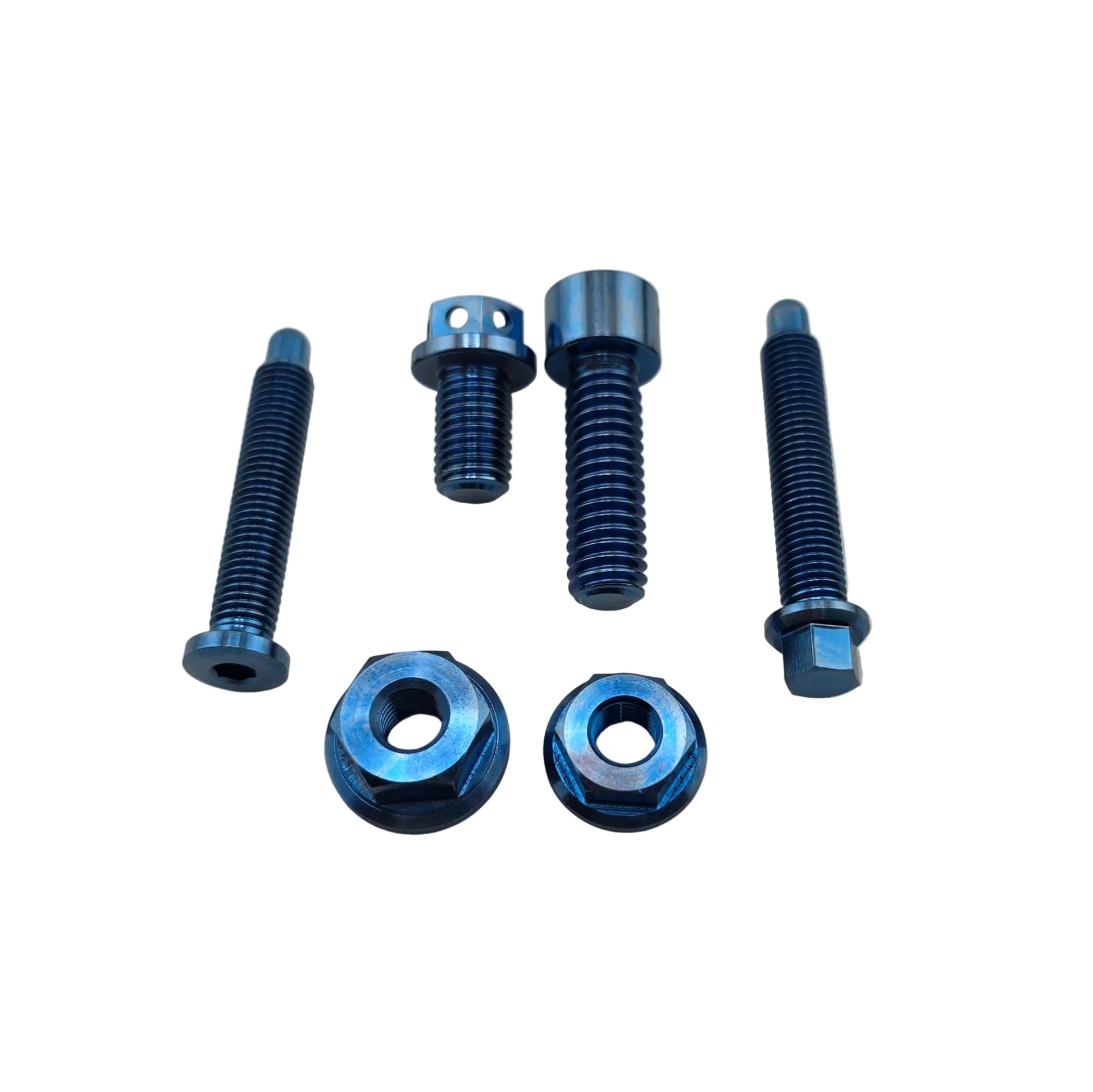 Anodized titanium bolts