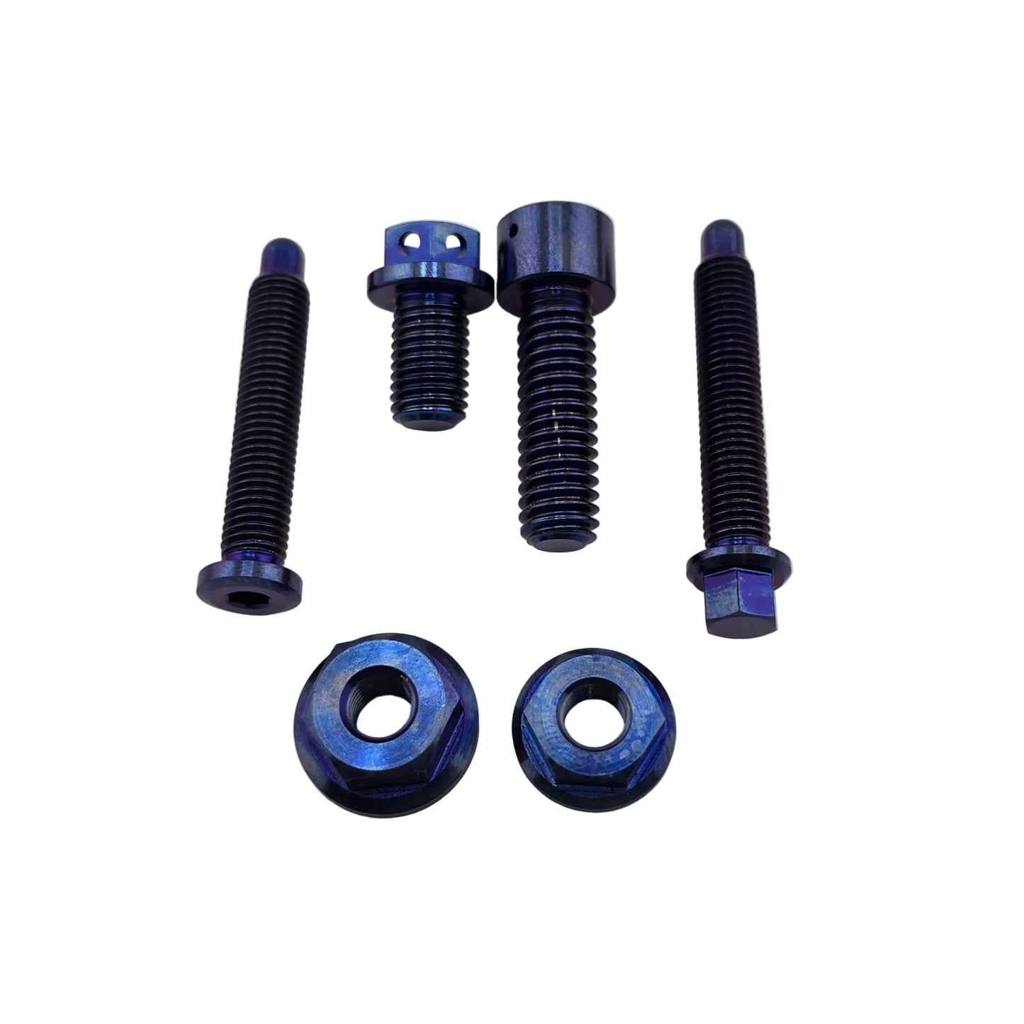 Anodized titanium bolts