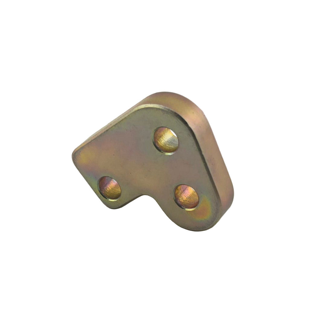 A yellow zinc coated clutch levers, made from steel, displayed on a white background.