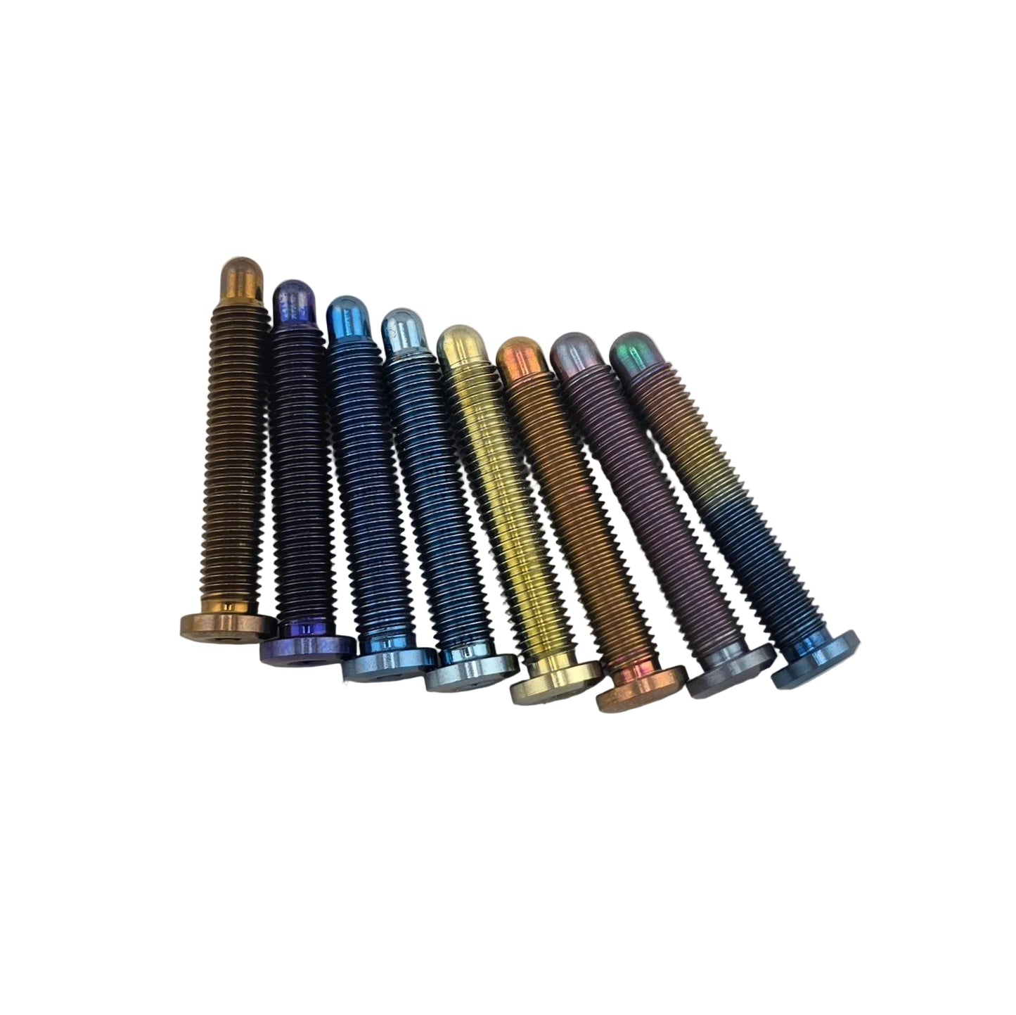 Anodized titanium bolts