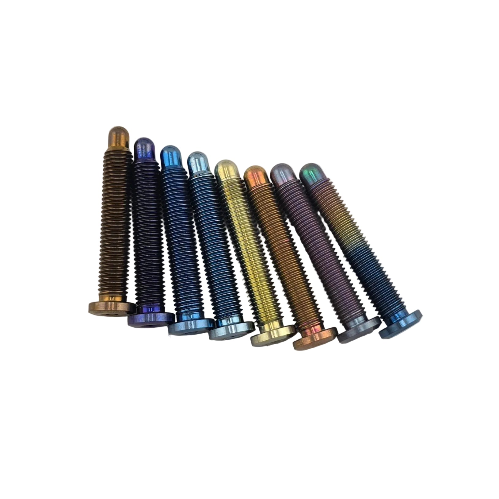 Anodized titanium bolts