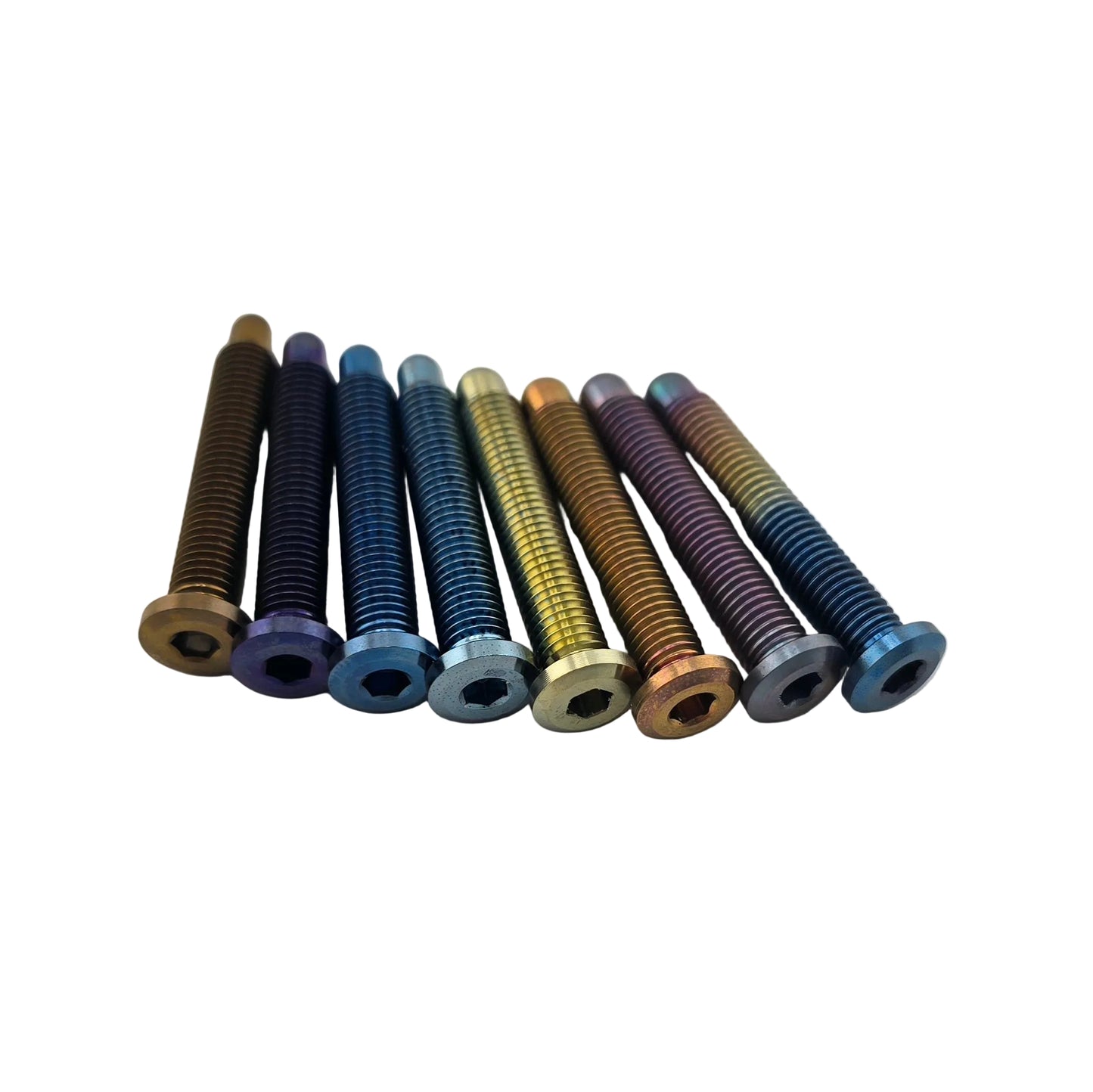 Anodized titanium bolts