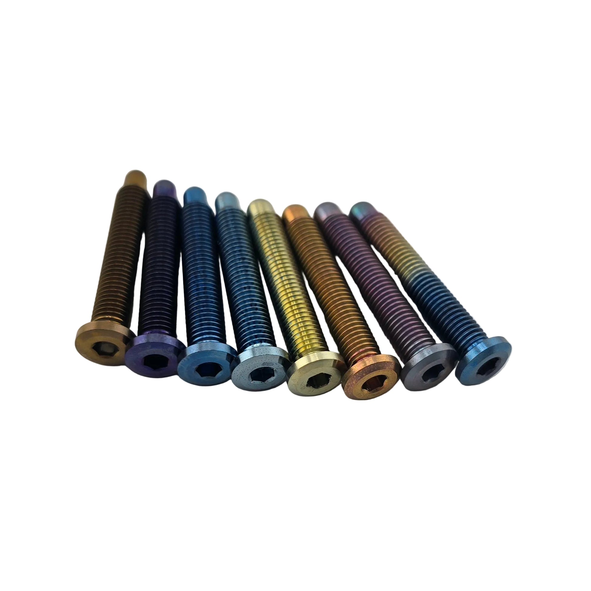 Anodized titanium bolts