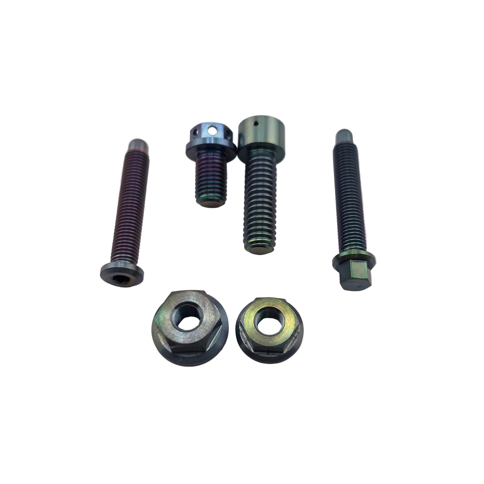 Anodized titanium bolts