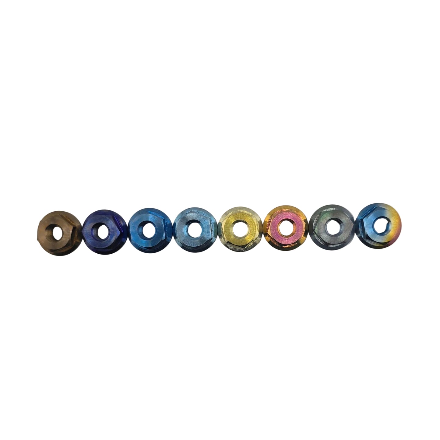 Anodized titanium bolts