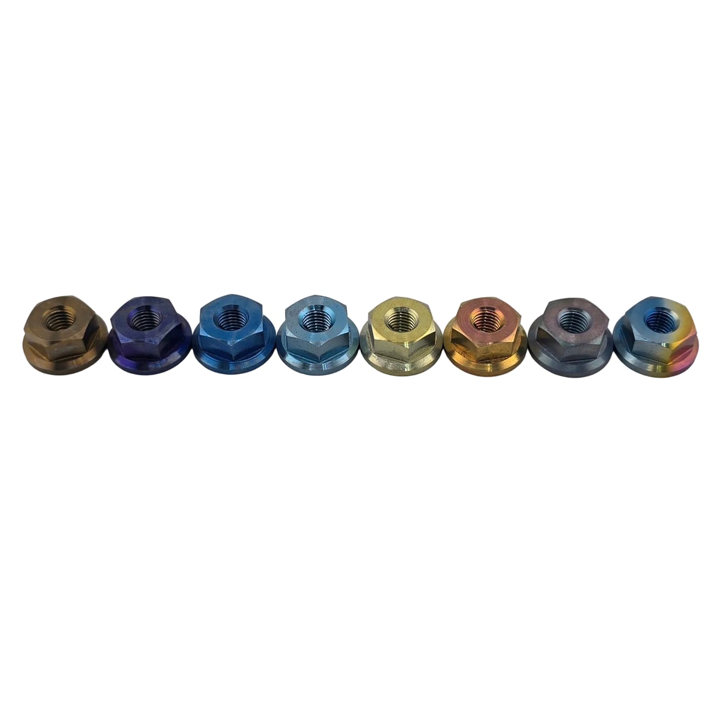 Anodized titanium bolts