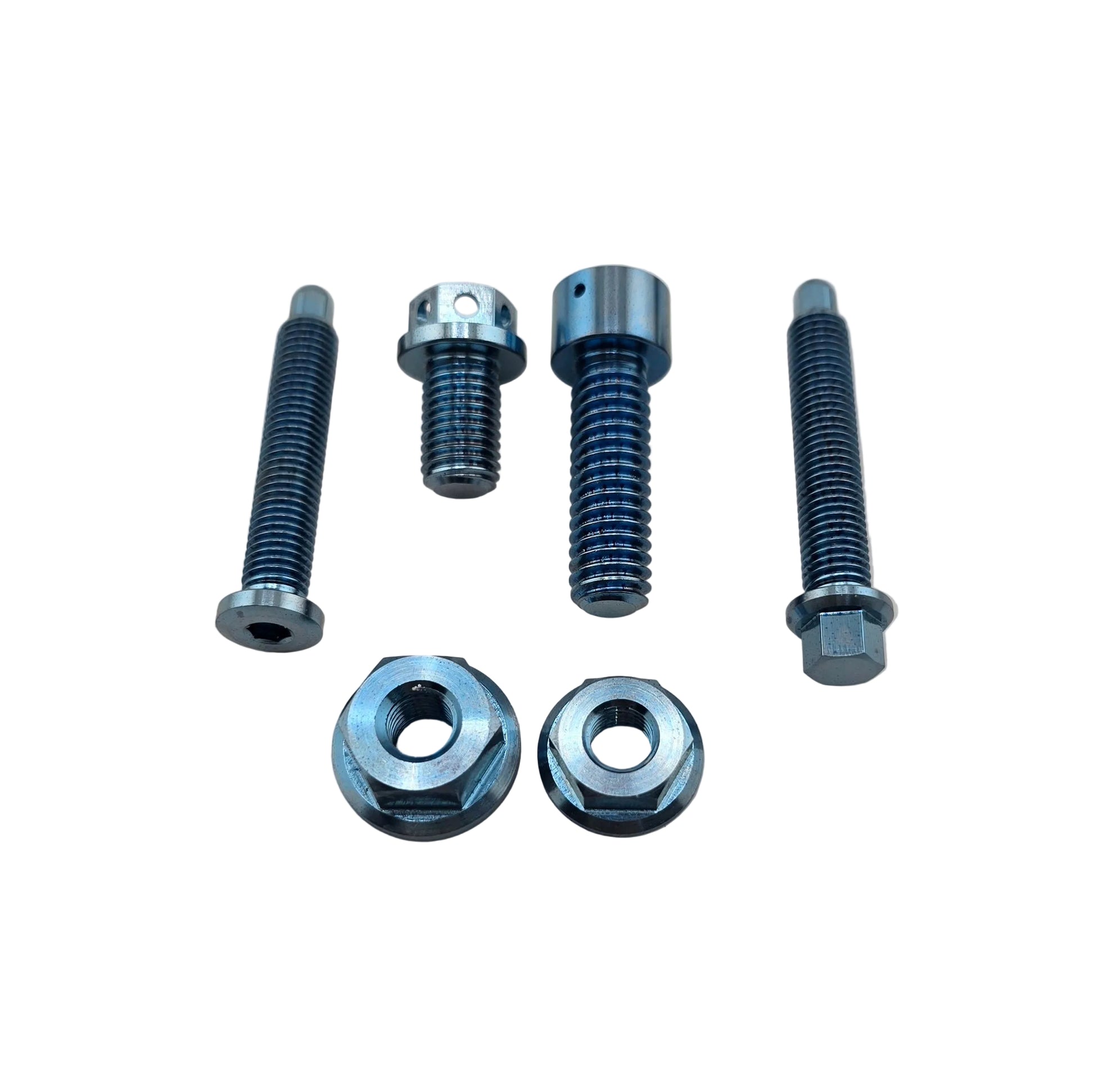 Anodized titanium bolts