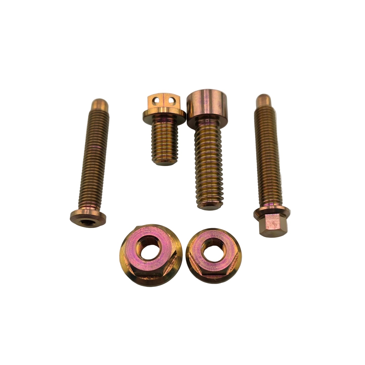 Anodized titanium bolts